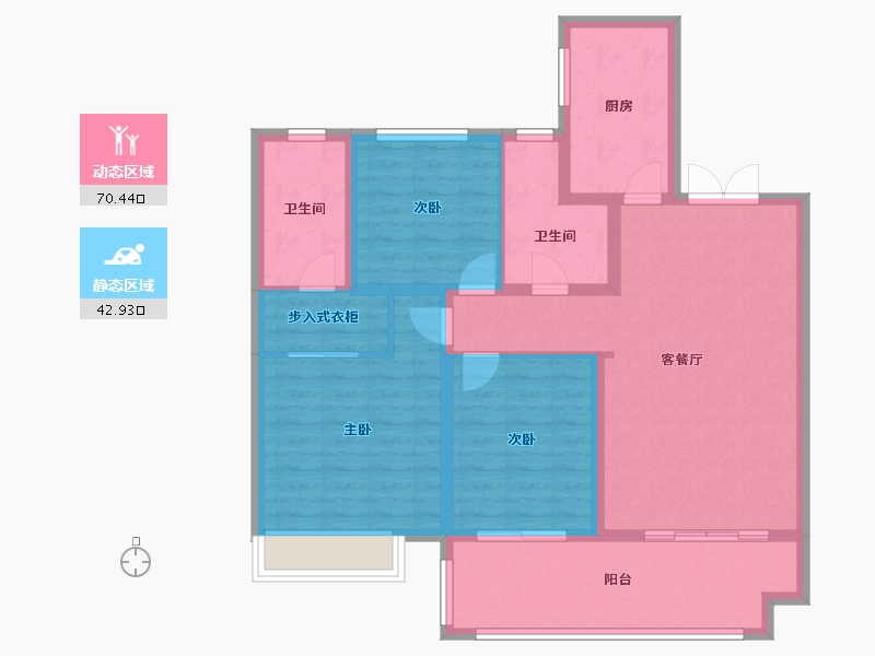 江苏省-无锡市-馨悦府-101.60-户型库-动静分区