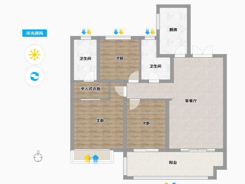 江苏省-无锡市-馨悦府-101.60-户型库-采光通风