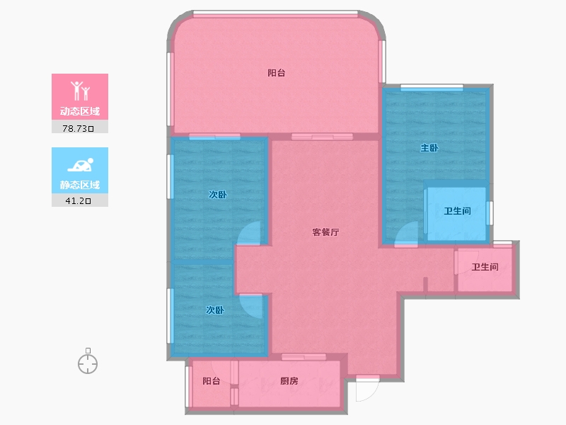 四川省-宜宾市-江山十里-72.56-户型库-动静分区