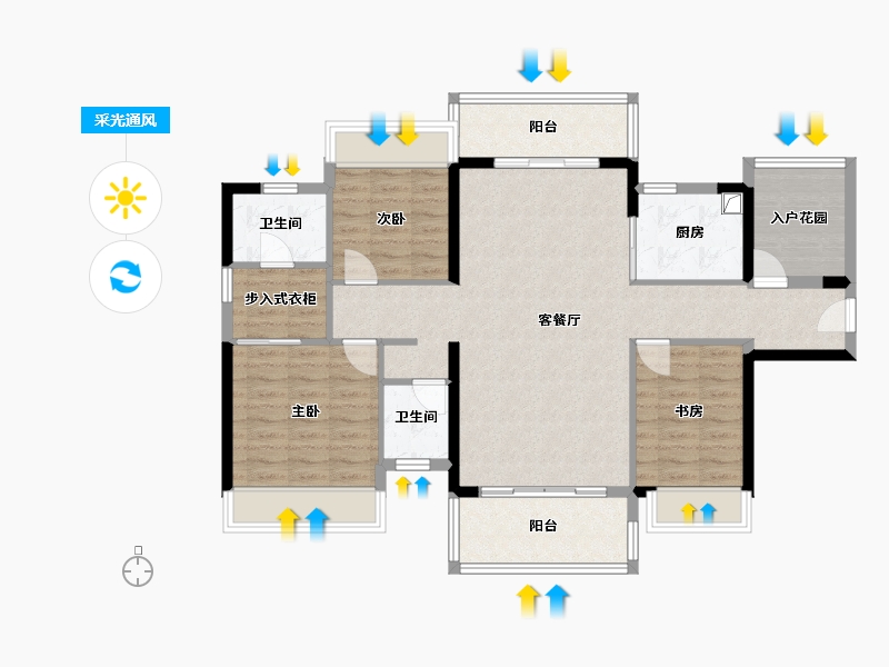 广东省-揭阳市-泰时代-105.36-户型库-采光通风