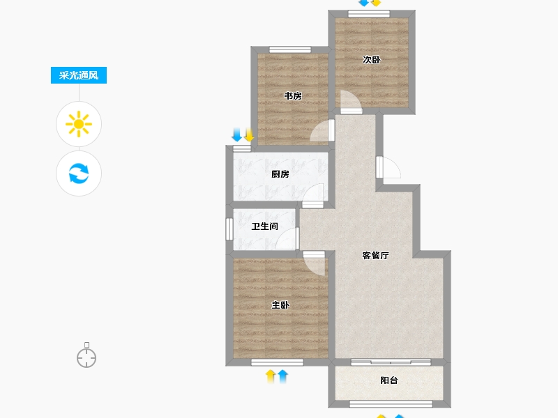 河北省-沧州市-泊头中城国际小区-75.00-户型库-采光通风