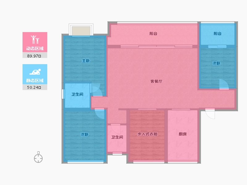 陕西省-咸阳市-天元江山壹品-135.20-户型库-动静分区