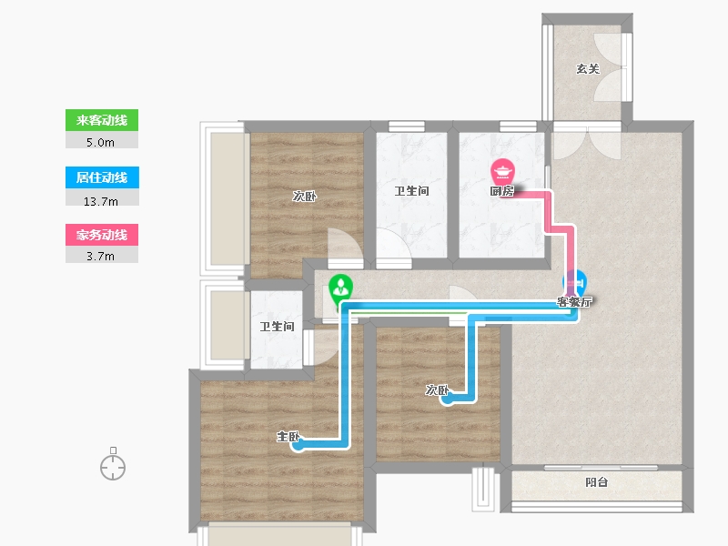 海南省-海口市-聚贤居-82.40-户型库-动静线