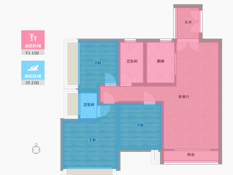 海南省-海口市-聚贤居-82.40-户型库-动静分区