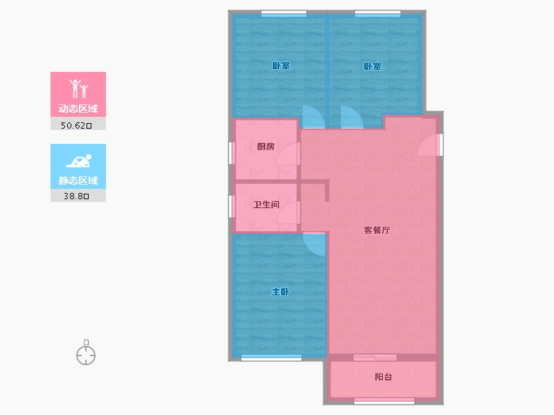 河北省-石家庄市-时代新城-96.00-户型库-动静分区