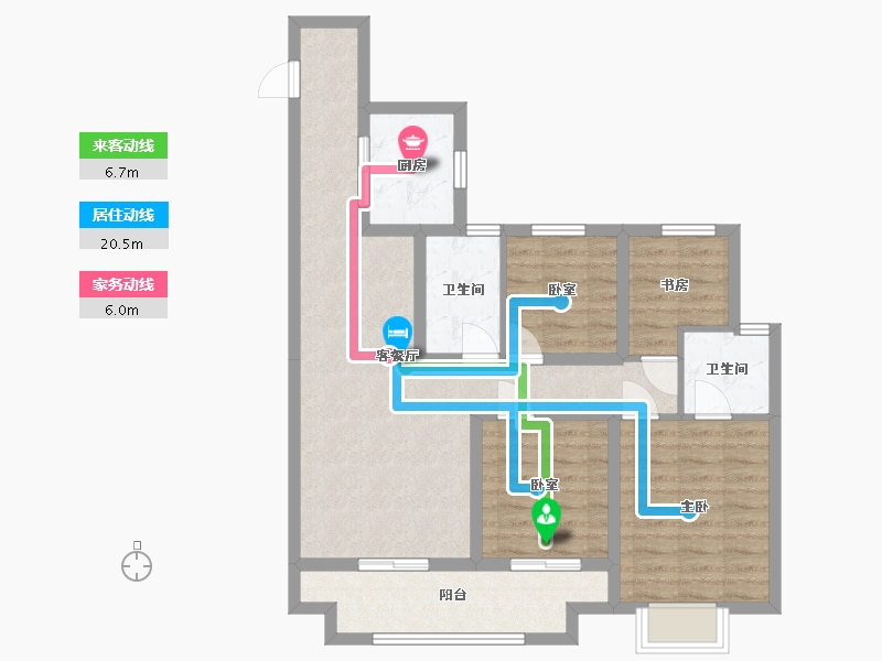 陕西省-铜川市-中骏世界城-96.00-户型库-动静线