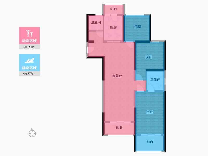 云南省-昆明市-俊发俊云峰-104.00-户型库-动静分区