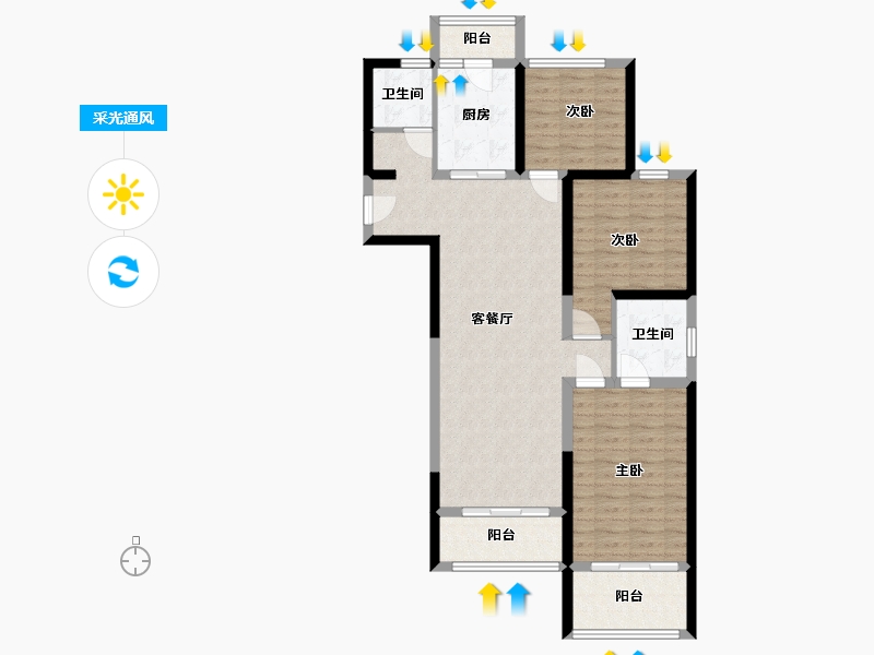 云南省-昆明市-俊发俊云峰-104.00-户型库-采光通风