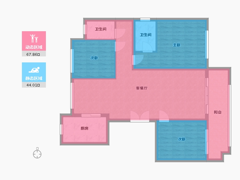 山东省-临沂市-裕隆文博苑-107.12-户型库-动静分区