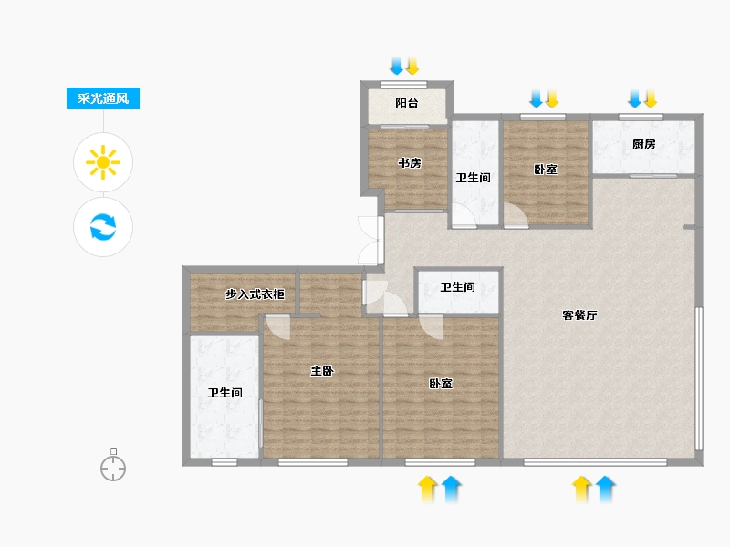 陕西省-西安市-中天未来印-165.60-户型库-采光通风