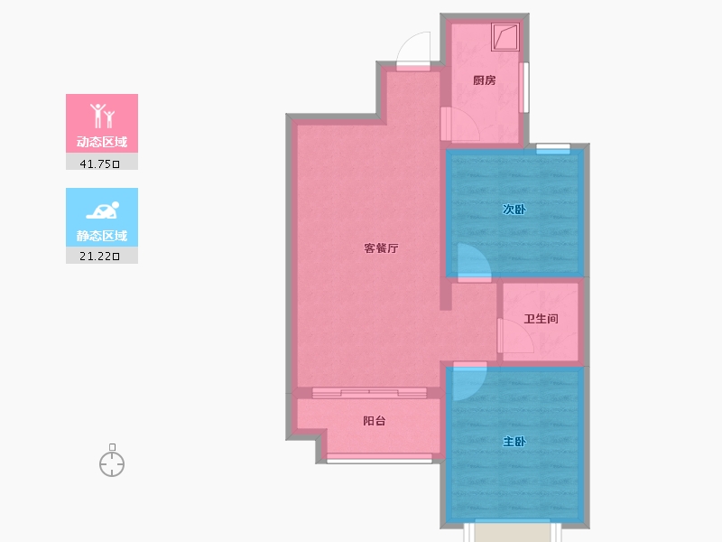 山西省-忻州市-毓秀公馆-67.20-户型库-动静分区