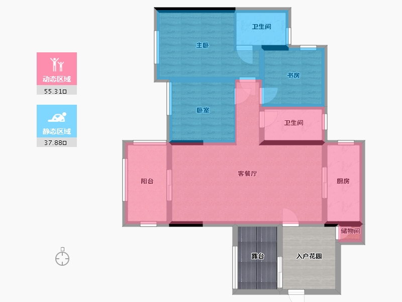 云南省-文山壮族苗族自治州-远达凤凰谷-68.37-户型库-动静分区