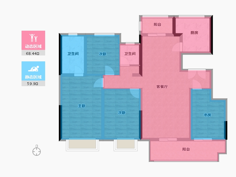 陕西省-渭南市-合创锦悦府-114.40-户型库-动静分区