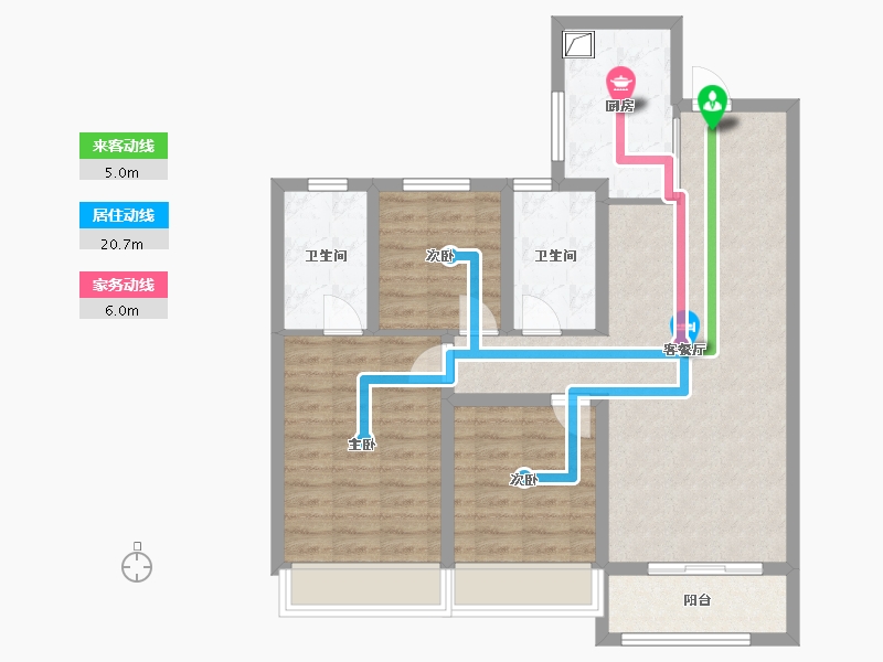 陕西省-西安市-龙湖天曜-87.90-户型库-动静线