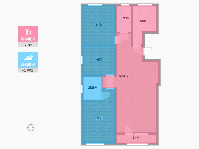 辽宁省-鞍山市-皇冠壹品-98.00-户型库-动静分区