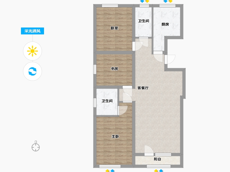 辽宁省-鞍山市-皇冠壹品-98.00-户型库-采光通风