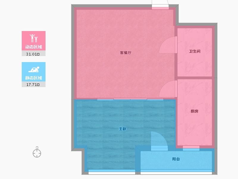 北京-北京市-芳菲路88号院-46.91-户型库-动静分区