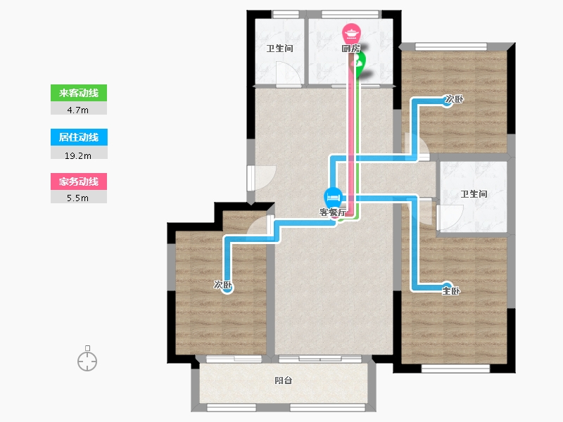 山东省-德州市-绿城百合新城-100.67-户型库-动静线