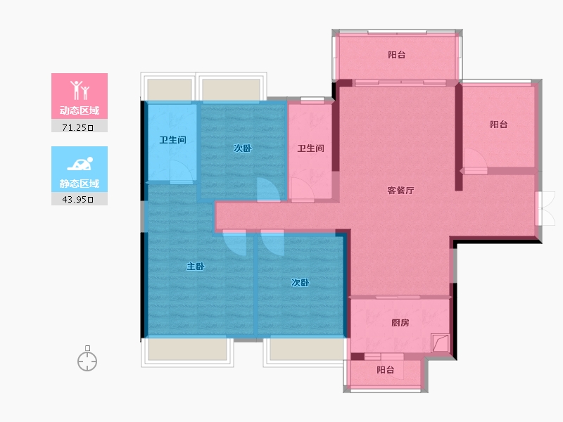 广东省-佛山市-中交泷湾云城-103.20-户型库-动静分区