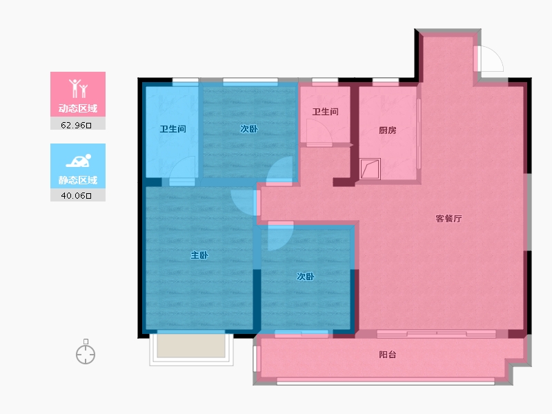 陕西省-西安市-泰发祥时光雅境-97.13-户型库-动静分区