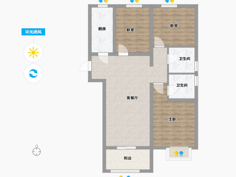 河南省-郑州市-正商家河家二期-99.10-户型库-采光通风