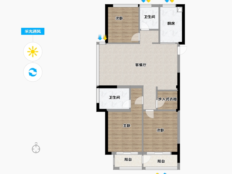 浙江省-金华市-稠州府-100.00-户型库-采光通风