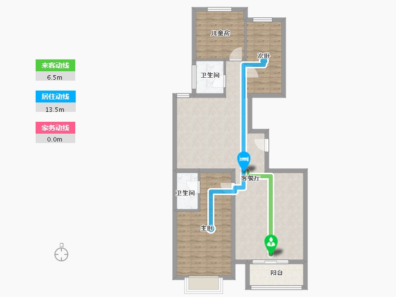 河北省-廊坊市-顺泽水榭花城-94.00-户型库-动静线