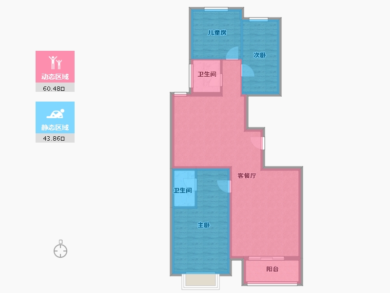 河北省-廊坊市-顺泽水榭花城-94.00-户型库-动静分区