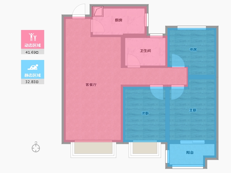 山西省-忻州市-毓秀公馆-79.20-户型库-动静分区