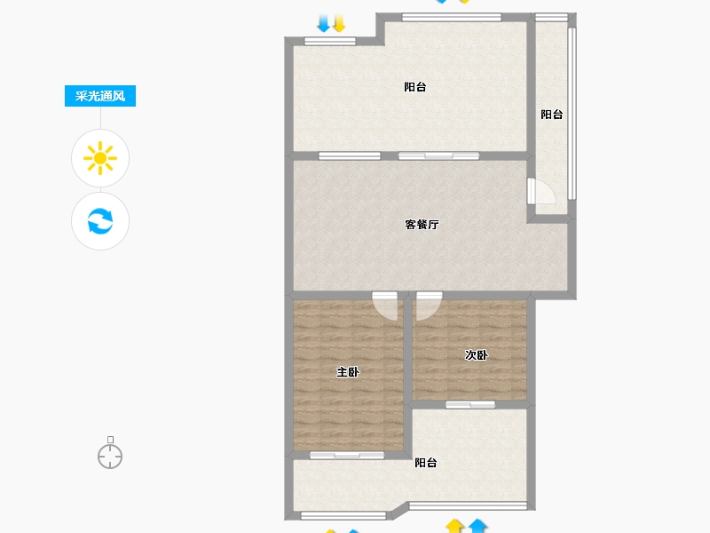 江苏省-南通市-前景花苑-53.08-户型库-采光通风