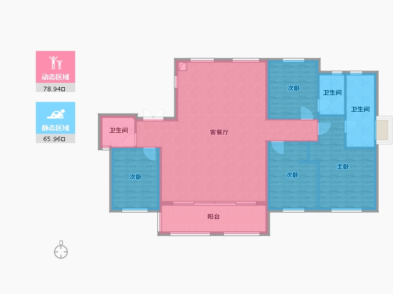 福建省-福州市-金辉城市广场-133.29-户型库-动静分区