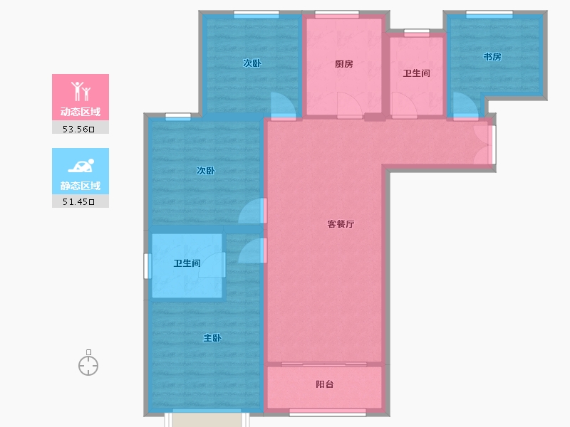 甘肃省-兰州市-轨道城市曙光-107.62-户型库-动静分区