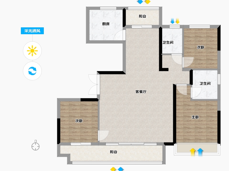 山东省-滨州市-天泰龙山铭著-116.80-户型库-采光通风