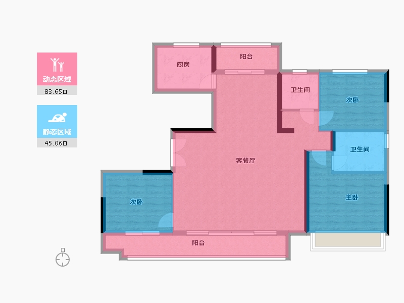 山东省-滨州市-天泰海通   龙山铭著 -116.80-户型库-动静分区