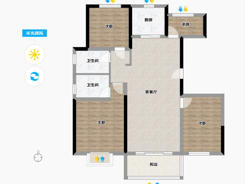 甘肃省-白银市-白银和畅-104.34-户型库-采光通风