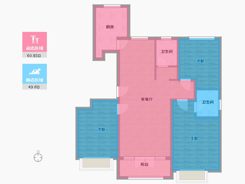 河北省-沧州市-水岸张桥悦府-98.40-户型库-动静分区