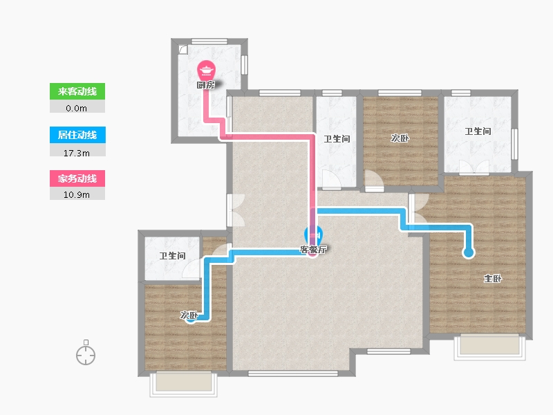 内蒙古自治区-鄂尔多斯市-康城名苑-164.00-户型库-动静线