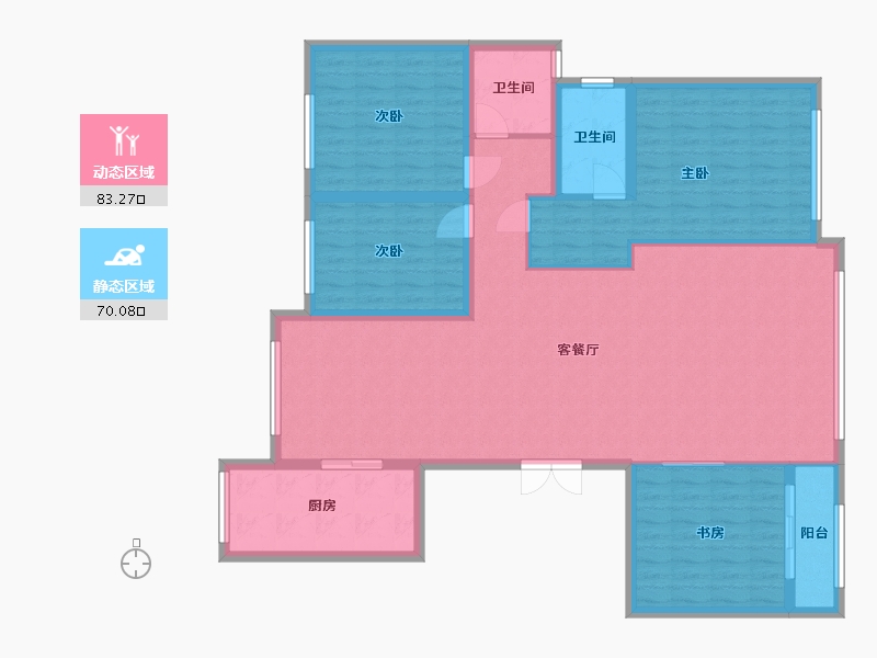 河北省-沧州市-吉祥天著-130.40-户型库-动静分区