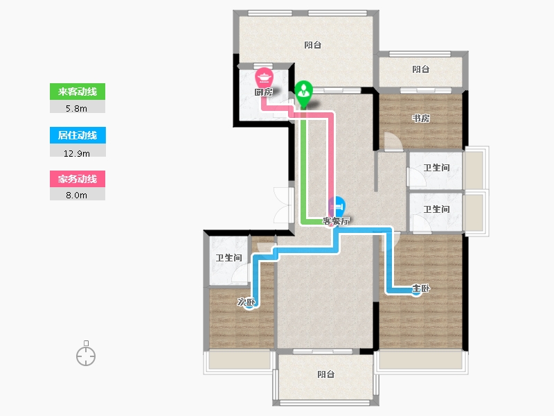 广东省-汕头市-龙光锦绣阳光御府-112.64-户型库-动静线