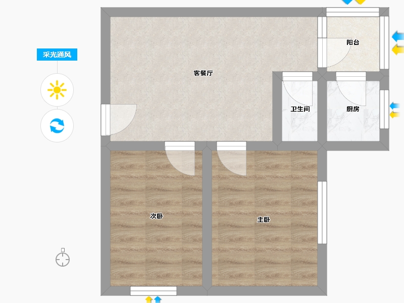 广东省-广州市-晓港湾-41.60-户型库-采光通风