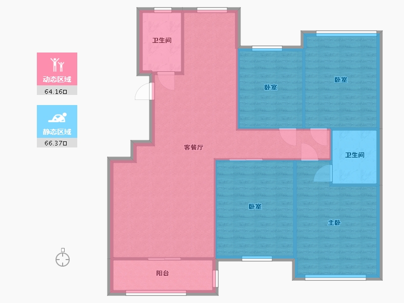 安徽省-合肥市-国轩K西嘉-124.00-户型库-动静分区