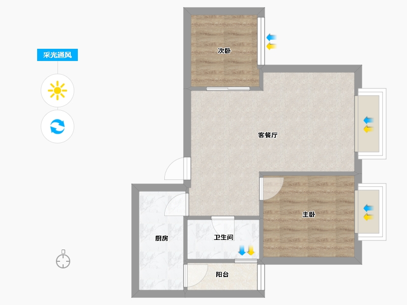 四川省-成都市-首创国际城-47.20-户型库-采光通风