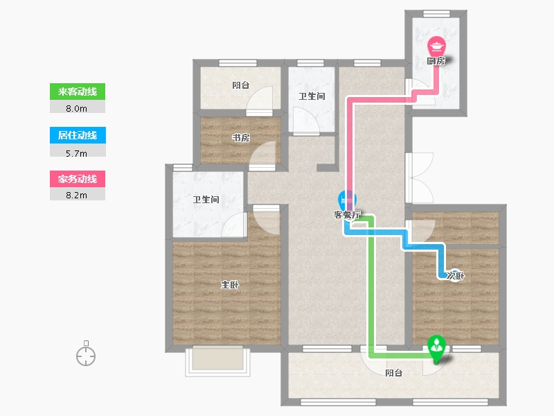 山东省-青岛市-省房万豪庄园-102.40-户型库-动静线