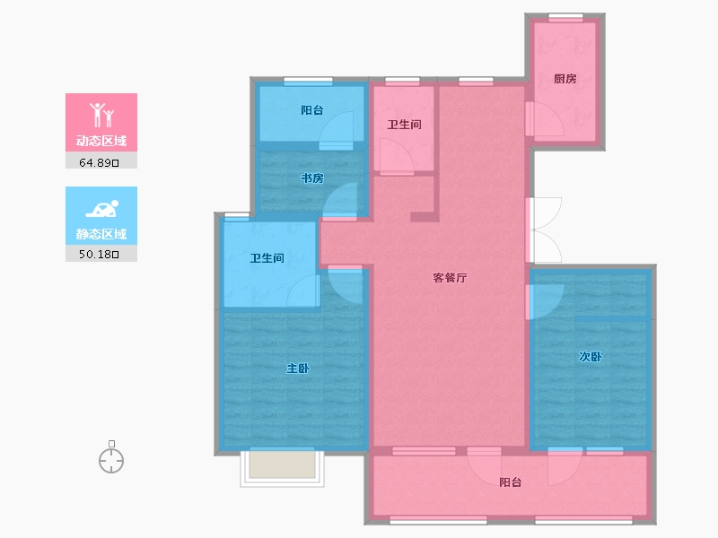 山东省-青岛市-省房万豪庄园-102.40-户型库-动静分区