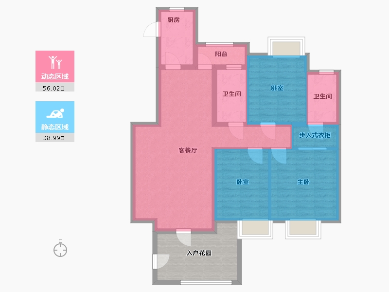 山东省-淄博市-名尚国际社区-A区-96.00-户型库-动静分区