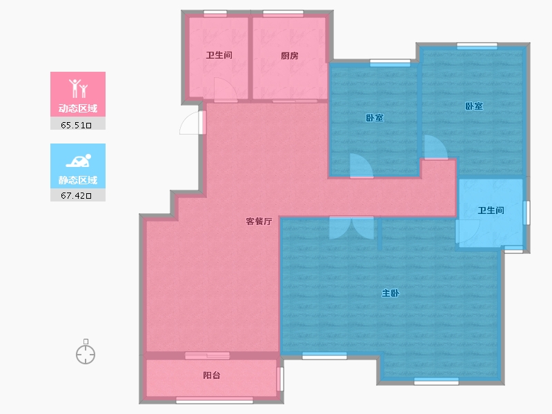 安徽省-合肥市-国轩K西嘉-114.40-户型库-动静分区