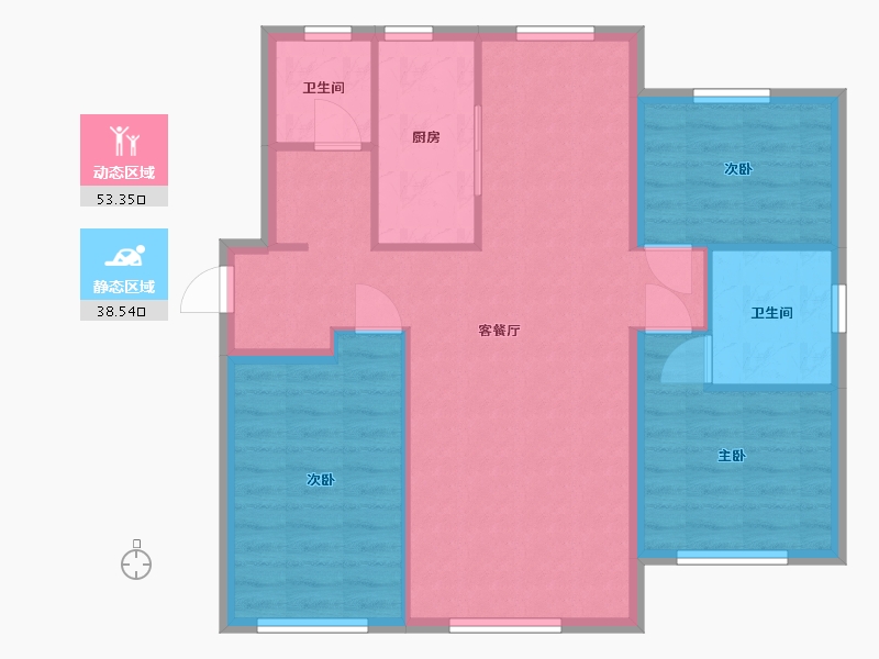 北京-北京市-天钻-90.60-户型库-动静分区