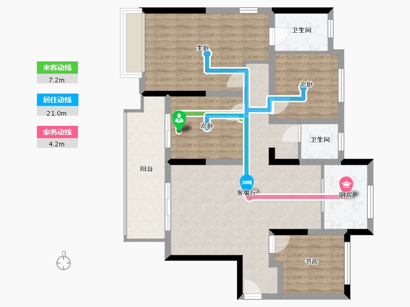 河南省-洛阳市-偃师橄榄城香颂三期-114.13-户型库-动静线