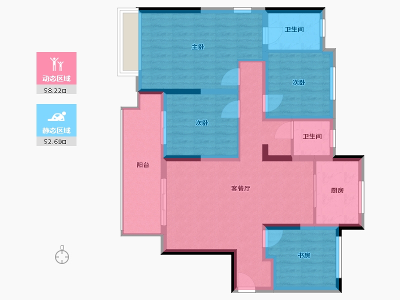 河南省-洛阳市-偃师橄榄城香颂三期-114.13-户型库-动静分区