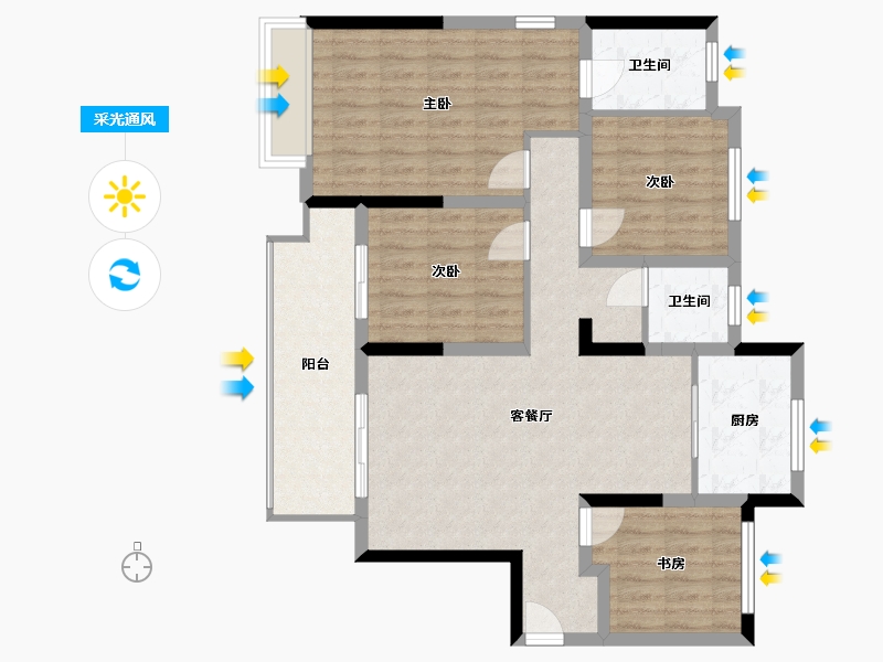 河南省-洛阳市-偃师橄榄城香颂三期-114.13-户型库-采光通风